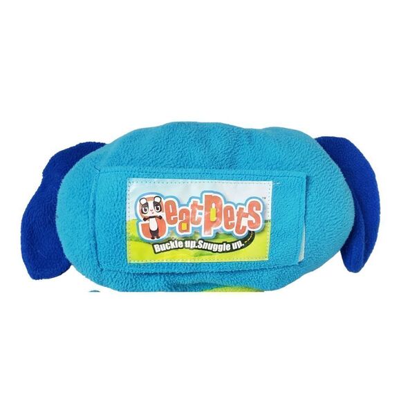 Jay At Play Puppy Dog Car Seat Blue Travel Belt Buddy Pockets Plush Toy - Picture 6 of 10